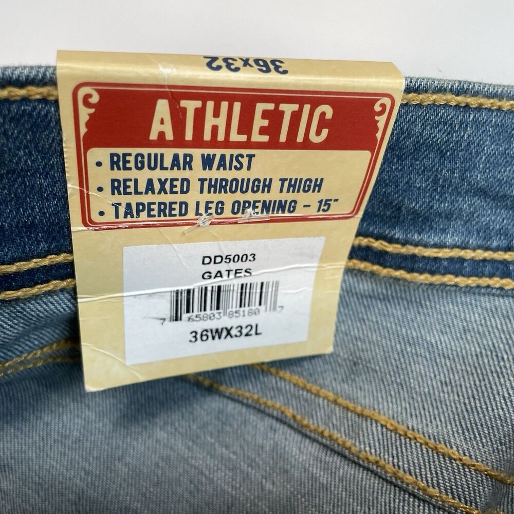 Devil Dog Athletic Fit Stretch Jeans Mens Denim Medium Wash Faded Size 36x32 NEW - Picture 9 of 15